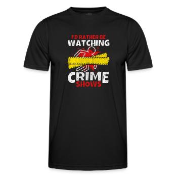 Amateur de série policière Je préfère regarder une série policière - T-shirt sport Homme - noir - Devant - AI Model Male 178 dark (178cm)