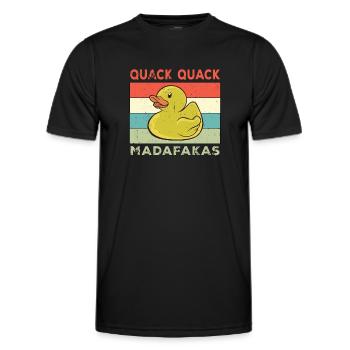 Funny Duck Sayings Rubber Duck Quack Quack Ducks - Men's Functional T-Shirt - black - Front - AI Model Male 178 dark (178cm)