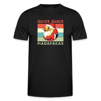Funny Duck Sayings Rubber Duck Quack Quack Ducks - Men's Functional T-Shirt - black - Front - AI Model Male 178 dark (178cm)
