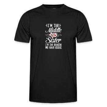 Schwester - Männer Funktions-T-Shirt - Schwarz - Vorne - AI Model Male 178 dark (178cm)