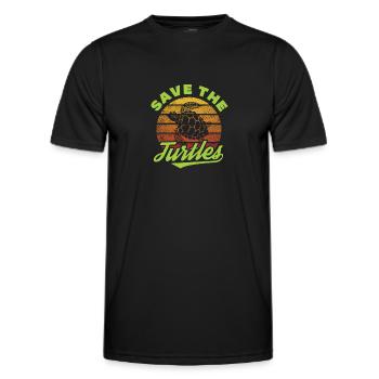 Tortue Tortue Sea Créatures marines Cadeau - T-shirt sport Homme - noir - Devant - AI Model Male 178 dark (178cm)