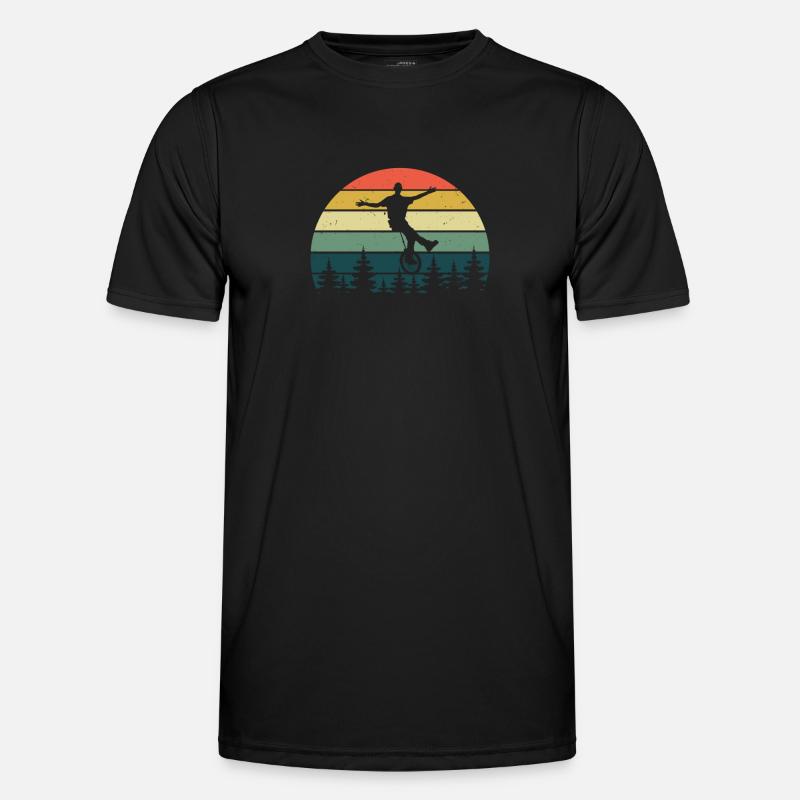 Einrad Retro - Männer Funktions-T-Shirt - Schwarz