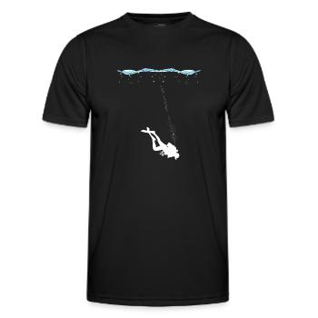 Scuba Taucher unter Wasser mit Luftblasen - Männer Funktions-T-Shirt - Schwarz - Vorne - AI Model Male 178 dark (178cm)