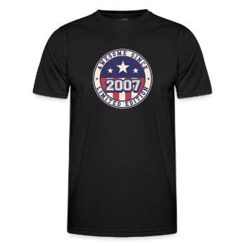 Génial depuis 2007 16ème anniversaire - T-shirt sport Homme - noir - Devant - AI Model Male 178 dark (178cm)