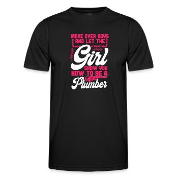 Plombier de plomberie femme déménager - T-shirt sport Homme - noir - Devant - AI Model Male 178 dark (178cm)