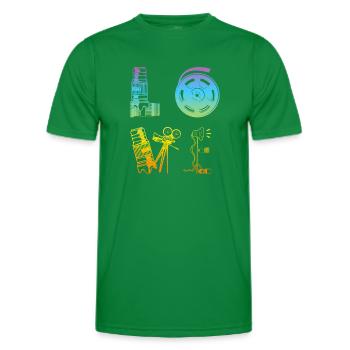 LOVE Photography Lover Photographer Camera Photogr - Men's Functional T-Shirt - kelly green - Front - AI Model Male 178 dark (178cm)