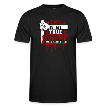 Accro au crime - T-shirt sport Homme - noir - Devant - AI Model Male 178 dark (178cm)
