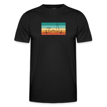 Vintage heartbeat carpenter wood craftsman - Men's Functional T-Shirt - black - Front - AI Model Male 178 dark (178cm)