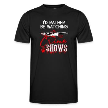 Amateur de série policière Je préfère regarder une série policière - T-shirt sport Homme - noir - Devant - AI Model Male 178 dark (178cm)