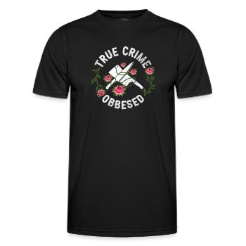 True Crime Obsessed - Men's Functional T-Shirt - black - Front - AI Model Male 178 dark (178cm)