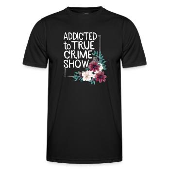 True Crime Obsessed - Men's Functional T-Shirt - black - Front - AI Model Male 178 dark (178cm)