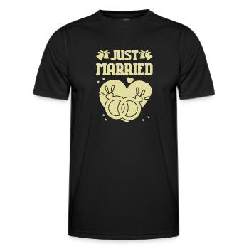 Just Married - Männer Funktions-T-Shirt - Schwarz - Vorne - AI Model Male 178 dark (178cm)