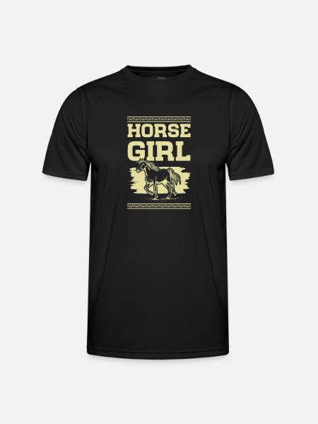 Fille à cheval - T-shirt sport Homme - noir