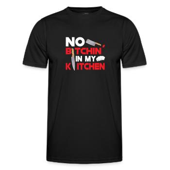 Chef Cook Kitchen Restaurant Knives Cookout - Men's Functional T-Shirt - black - Front - AI Model Male 178 dark (178cm)