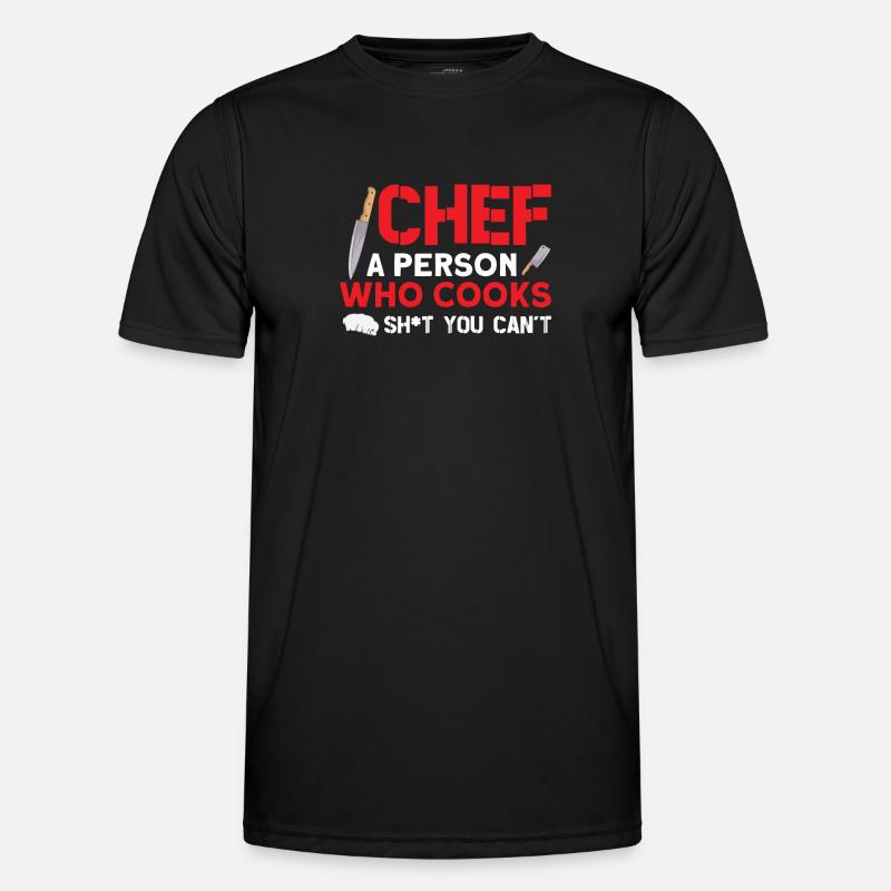Chef Cook Kitchen Restaurant Knives Cookout Men's Functional T-Shirt