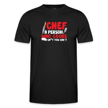 Chef Cook Kitchen Restaurant Knives Cookout - Men's Functional T-Shirt - black - Front - AI Model Male 178 dark (178cm)