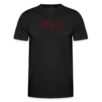 Soccer Player Soccer Wine Heartbeat Soccer Heartbe - Männer Funktions-T-Shirt - Schwarz - Vorne - AI Model Male 178 dark (178cm)