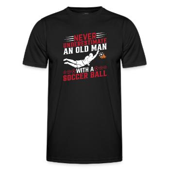 Soccer Player Grandpa Soccer Lover - Soccer Grandp - Männer Funktions-T-Shirt - Schwarz - Vorne - AI Model Male 178 dark (178cm)