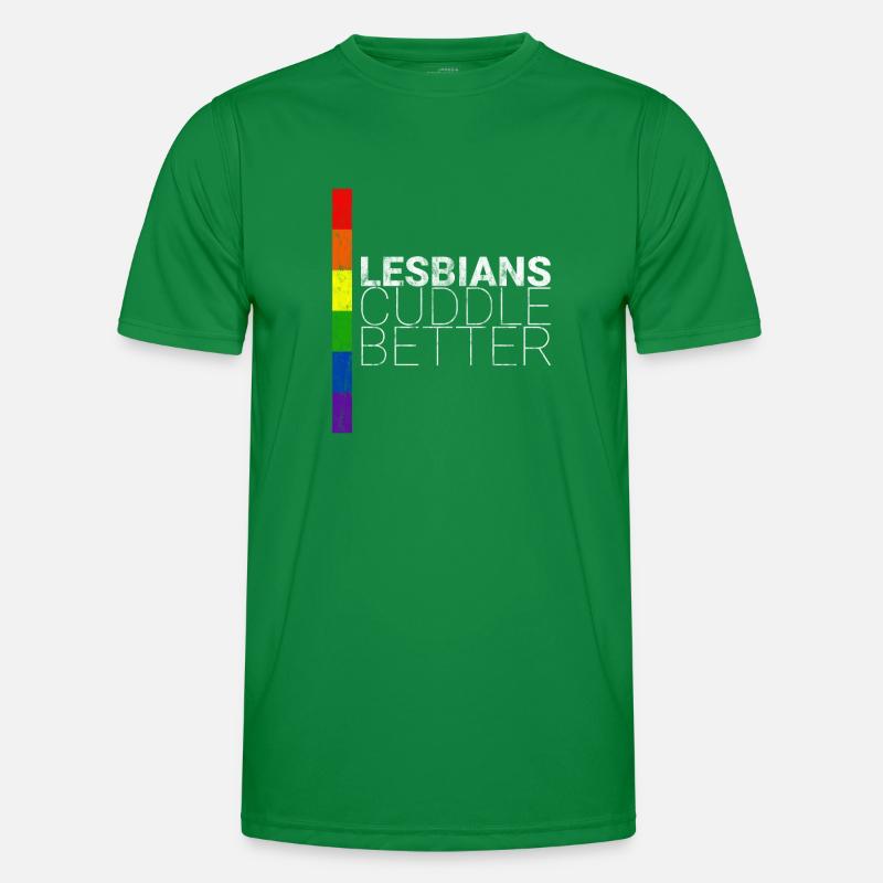 Lesbians Cuddle Better 3 Männer Funktions-T-Shirt