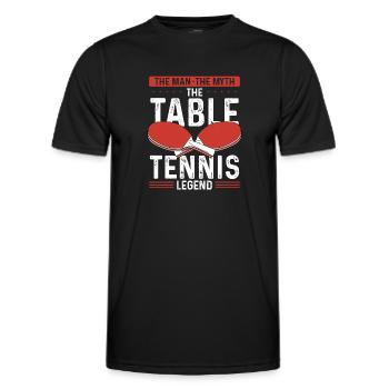 The Man of the Myth in Table Tennis - Men's Functional T-Shirt - black - Front - AI Model Male 178 dark (178cm)