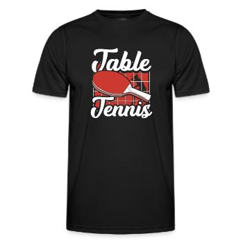 Filet de tennis de table - T-shirt sport Homme - noir - Devant - AI Model Male 178 dark (178cm)
