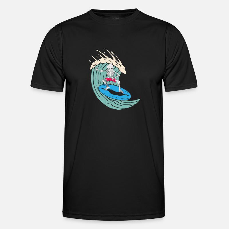 Surfing skeleton - Men's Functional T-Shirt - black