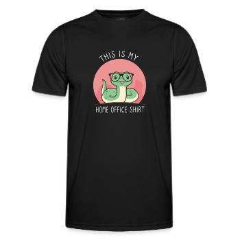 This is my home office queue - Men's Functional T-Shirt - black - Front - AI Model Male 178 dark (178cm)