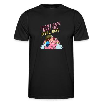 Je me fiche de ce que dit la Bible Satanisme Chèvre - T-shirt sport Homme - noir - Devant - AI Model Male 178 dark (178cm)