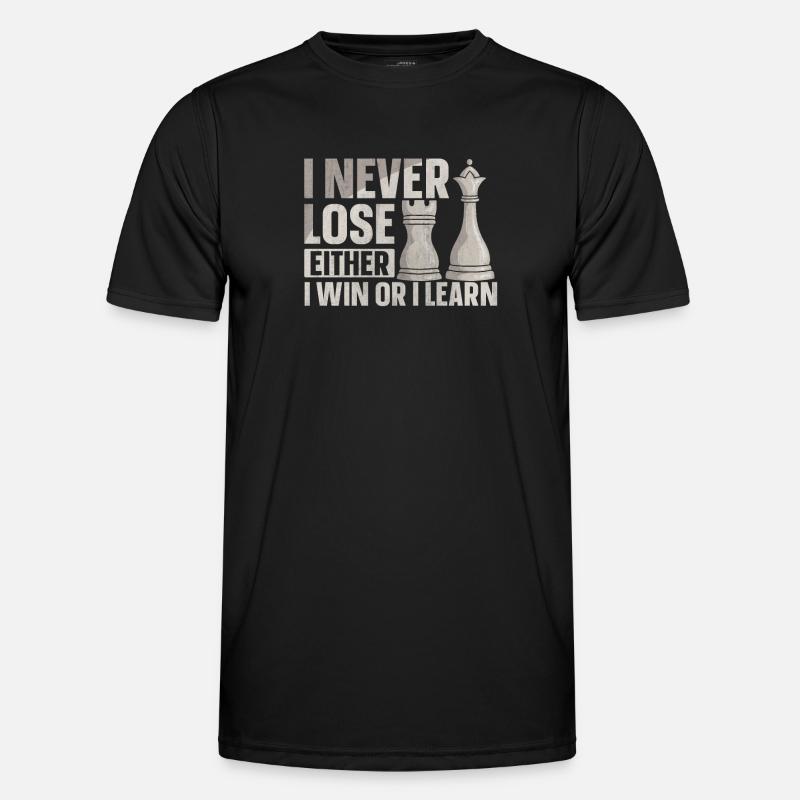 I Never Lose Either I Win Or I Learn Schach - Männer Funktions-T-Shirt - Schwarz