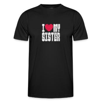 Soeur Frère Frères et sœurs Cadeau de famille - T-shirt sport Homme - noir - Devant - AI Model Male 178 dark (178cm)