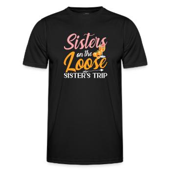 Tie Dye Sisters sur le voyage Loose Sister - T-shirt sport Homme - noir - Devant - AI Model Male 178 dark (178cm)