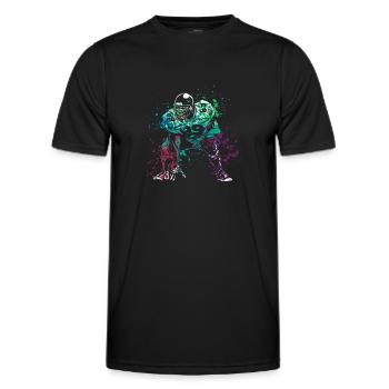American Football Player Splash - Men's Functional T-Shirt - black - Front - AI Model Male 178 dark (178cm)