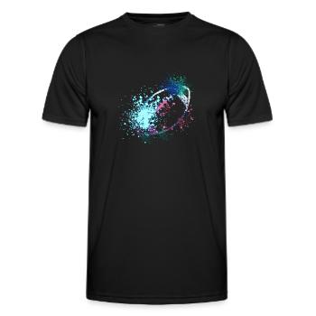 American football splash - Men's Functional T-Shirt - black - Front - AI Model Male 178 dark (178cm)