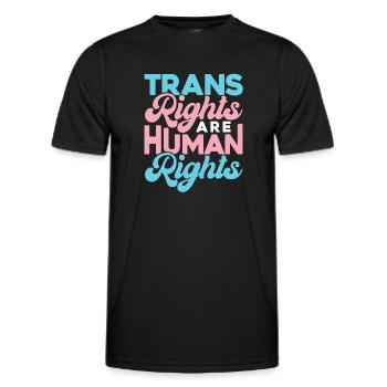 Les droits des transgenres sont des droits humains - T-shirt sport Homme - noir - Devant - AI Model Male 178 dark (178cm)