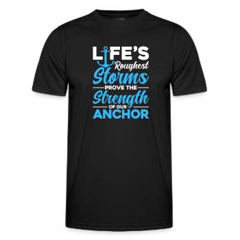 Les stroms les plus rudes de la vie prouvent la force - T-shirt sport Homme - noir - Devant - AI Model Male 178 dark (178cm)