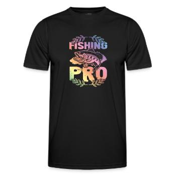 Pro de la pêche - T-shirt sport Homme - noir - Devant - AI Model Male 178 dark (178cm)