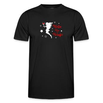 Vino Wein Weinfee Weißwein Rotwein - Männer Funktions-T-Shirt - Schwarz - Vorne - AI Model Male 178 dark (178cm)