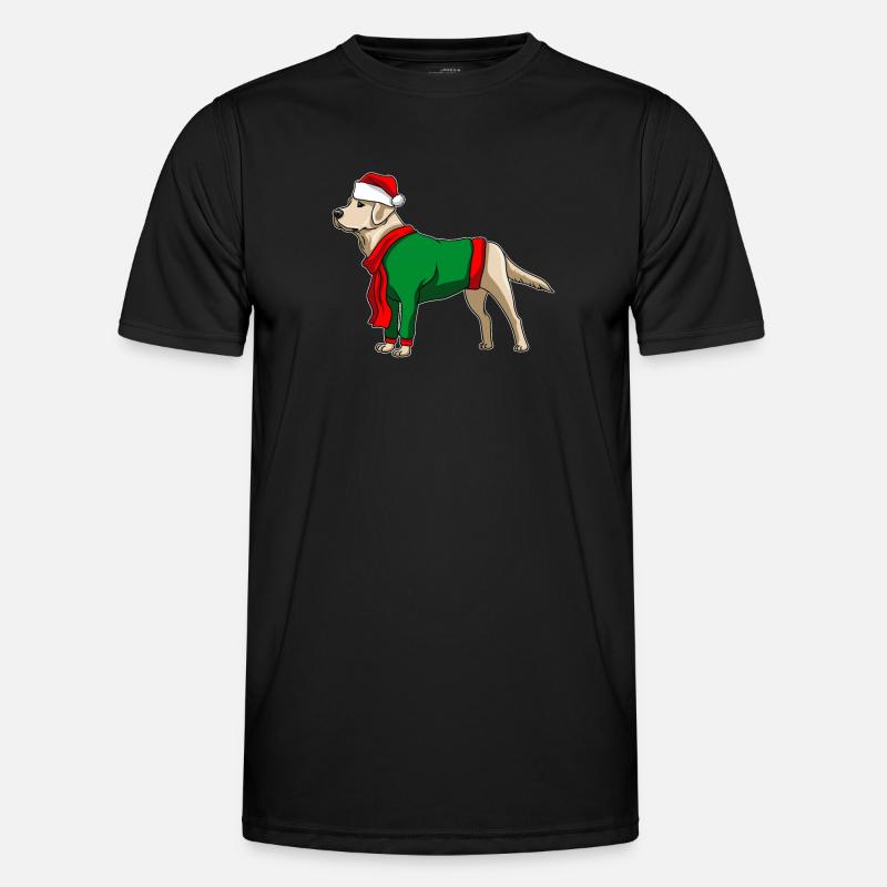 Labrador mit Weihnachtsmütze Weihnachtskostüm Männer Funktions-T-Shirt