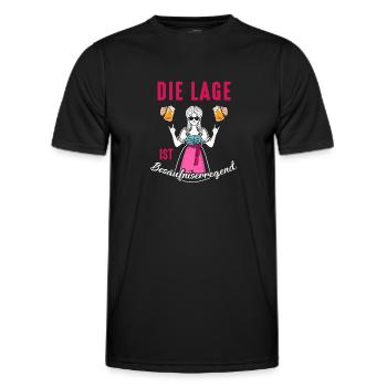 Die Lage Ist Besäufniserregend Dirndl Trachten - Männer Funktions-T-Shirt - Schwarz - Vorne - AI Model Male 178 dark (178cm)