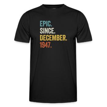 75 Years Old December 1947 75th Birthday - Men's Functional T-Shirt - black - Front - AI Model Male 178 dark (178cm)