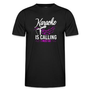 Karaoke Singer Karaoke Is Calling - Men's Functional T-Shirt - black - Front - AI Model Male 178 dark (178cm)