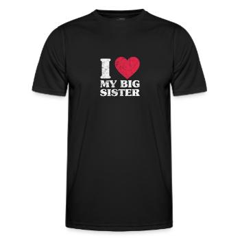 Grande sœur Frère frères et sœurs Cadeau - T-shirt sport Homme - noir - Devant - AI Model Male 178 dark (178cm)