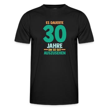 Dreißig Dreißigster 30 Jahre Geburtstag - Männer Funktions-T-Shirt - Schwarz - Vorne - AI Model Male 178 dark (178cm)