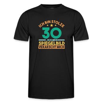 Dreißig Dreißigster 30 Jahre Geburtstag - Männer Funktions-T-Shirt - Schwarz - Vorne - AI Model Male 178 dark (178cm)
