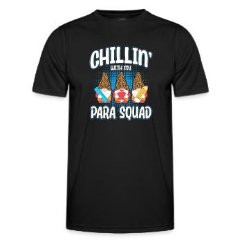 Chillin With My Para Squad - Männer Funktions-T-Shirt - Schwarz - Vorne - AI Model Male 178 dark (178cm)