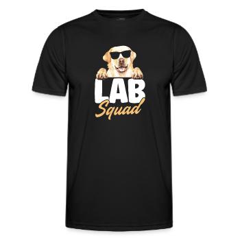 Lab Squad Labrador - Männer Funktions-T-Shirt - Schwarz - Vorne - AI Model Male 178 dark (178cm)