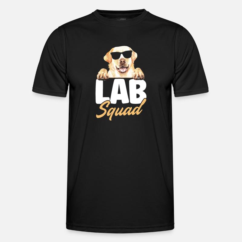Lab Squad Labrador - Männer Funktions-T-Shirt - Schwarz