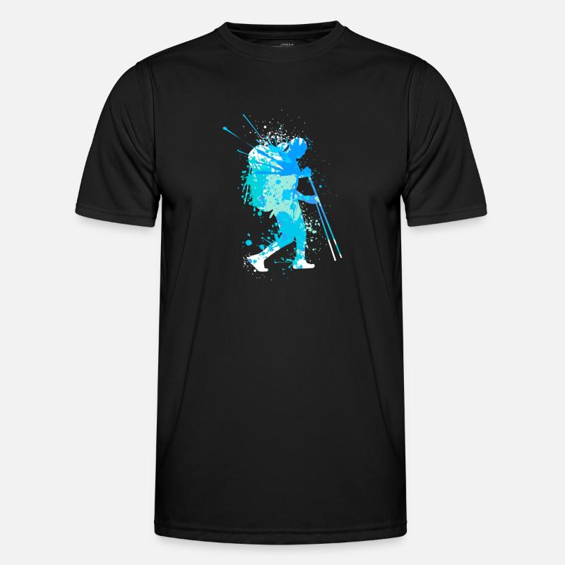 Splash Wanderer Winter wandern - Männer Funktions-T-Shirt - Schwarz