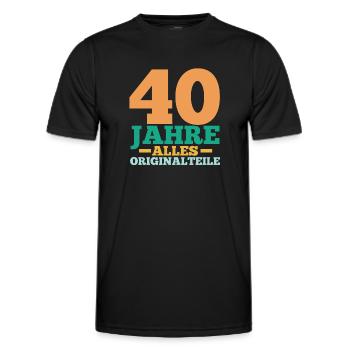 Vierzig 40 Jahre Vierzigster Geburtstag - Männer Funktions-T-Shirt - Schwarz - Vorne - AI Model Male 178 dark (178cm)