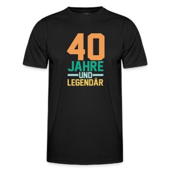 Vierzig 40 Jahre Vierzigster Geburtstag - Männer Funktions-T-Shirt - Schwarz - Vorne - AI Model Male 178 dark (178cm)
